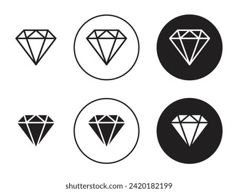 High Potency Vector Illustration Set. Potent Diamond Quality Sign suitable for apps and websites UI design style.