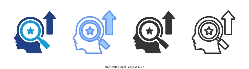 High Potential Identification icon set multiple style collection