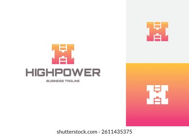 high power battery logo vector