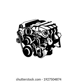 Hochleistungs-Automotoren-Symbole, Vektorgrafik.