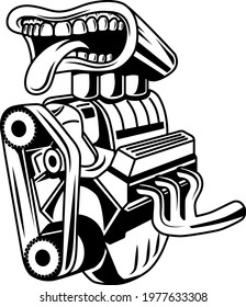 High power car engine icons vector. Car Engine Icons vector.
