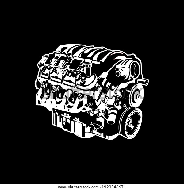 High power car engine\
icons vector.