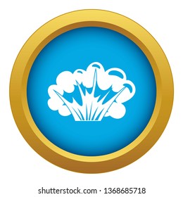 High powered explosion icon blue vector isolated on white background for any design