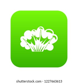 High powered explosion icon digital green for any design isolated on white vector illustration