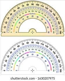 high precision protractor degree radian gon stock vector royalty free 1630207975 shutterstock