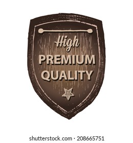 High premium quality wood label hand draw