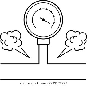 High pressure. Vector outline icon.