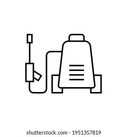 High Pressure Washer Icon In Flat Black Line Style, Isolated On White Background 