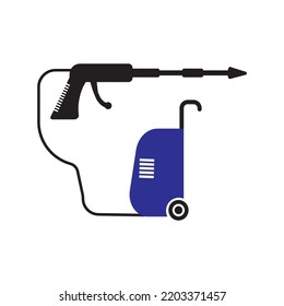 High Pressure Washer Icon Vectorl Logo Design