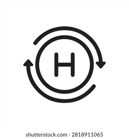 High Pressure Weather System Icon, anticyclone and stable clear conditions forecast, linear thin isolated pictogram.