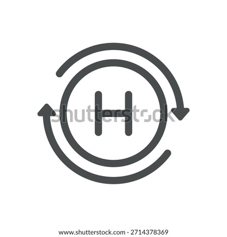 High Pressure Weather System Icon, anticyclone and stable clear conditions forecast, linear thin isolated pictogram