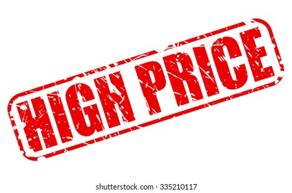 HIGH PRICE red stamp text on white