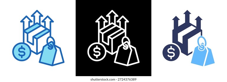 Precios altos Icon triplestyle Ilustración vectorial