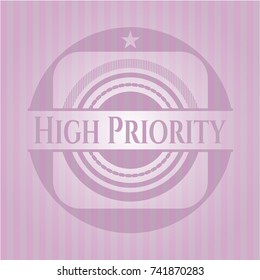 High Priority badge with pink background
