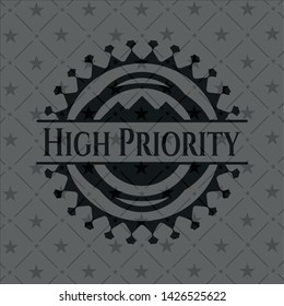 High Priority black emblem. Vector Illustration. Detailed.
