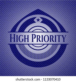 High Priority emblem with jean texture