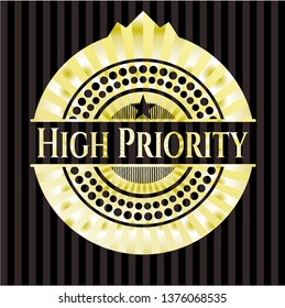 High Priority gold emblem