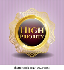 High Priority gold shiny emblem