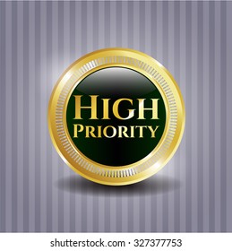 High Priority golden emblem