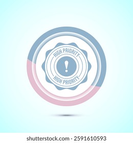 High priority icon design illustration. High priority label badge sign symbol, Pastel color button design