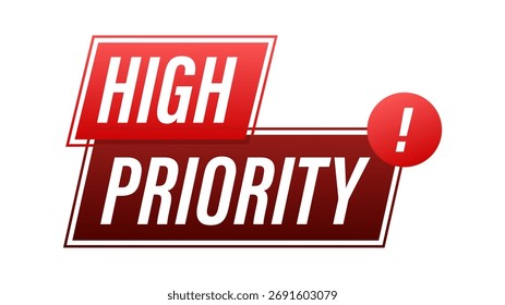 High priority information concept featuring red alert message