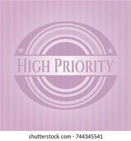 High Priority pink emblem. Vintage.