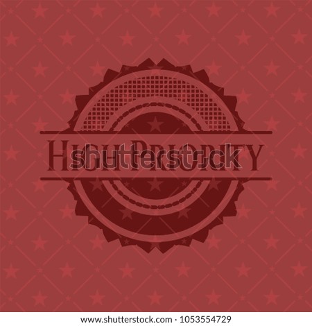 High Priority realistic red emblem