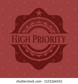 High Priority red emblem. Retro