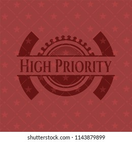 High Priority red emblem. Retro
