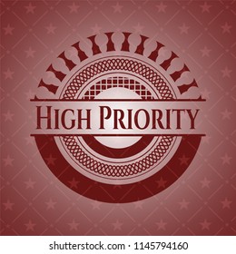 High Priority red emblem. Retro