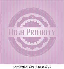 High Priority retro pink emblem