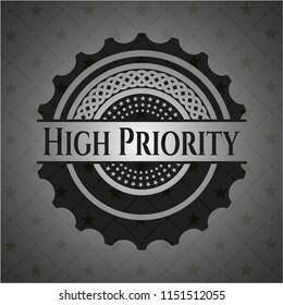 High Priority retro style black emblem