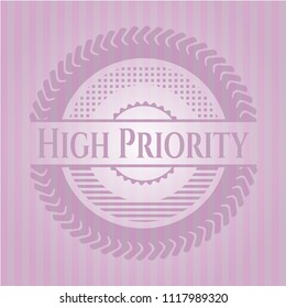 High Priority retro style pink emblem