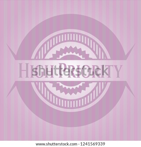 High Priority retro style pink emblem