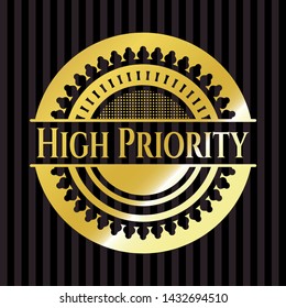 High Priority shiny emblem. Vector Illustration. Detailed.