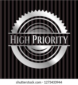 High Priority silver shiny emblem