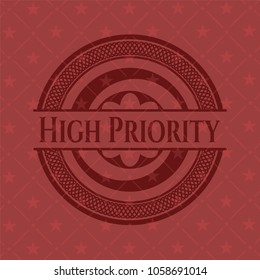    High Priority vintage red emblem