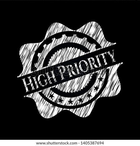 High Priority written on a chalkboard. Vector Illustration. Detailed.