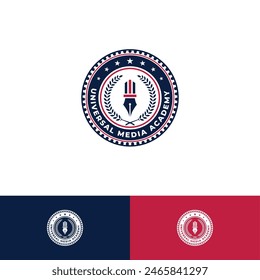High professional media academy emblem logo design - Fully Editable