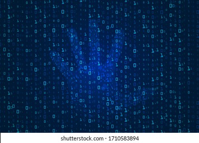 High protection and cyber security on code digital abstract background. lines technology design concept. code number privacy background.