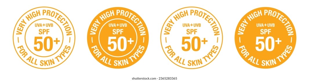 High protection spf 50+ uva uvb vector symbol in yellow color