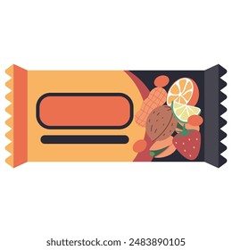 High protein bar vector cartoon illustration isolated on a white background.