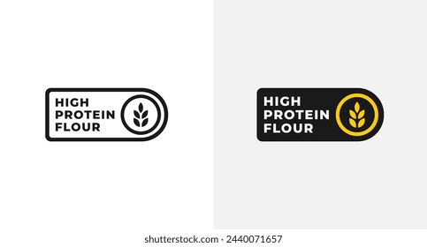 Markierungsvektor für Mehl mit hohem Proteingehalt oder Markierungsvektor für Mehl mit hohem Proteingehalt. High Protein Mehl Etikett für Produktverpackung, Print Design und mehr über High Protein Mehl.