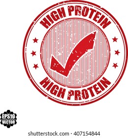 High protein grunge stamp.Vector