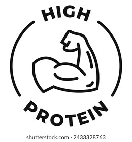 High protein icon. High protein label. Bodybuilding vector illustration for product packaging logo, sign, symbol or emblem isolated.