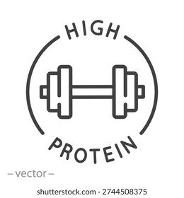 high protein icon vector label