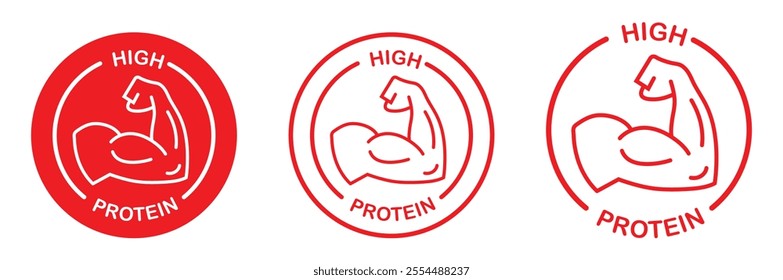 High protein icon vector. Whey protein symbol. High protein nutrition. Sport nutrition vector illustration on white background.