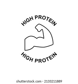 High protein label icon in black line style icon, style isolated on white background