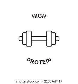 High Protein Label Protein Icon In Black Line Style Icon, Style Isolated On White Background