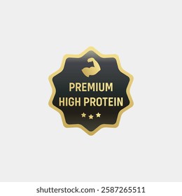 High Protein label stamp vector isolated EPS. High Protein Rubber Stamp. Label for high protein product with low calorie. Rubber stamp.